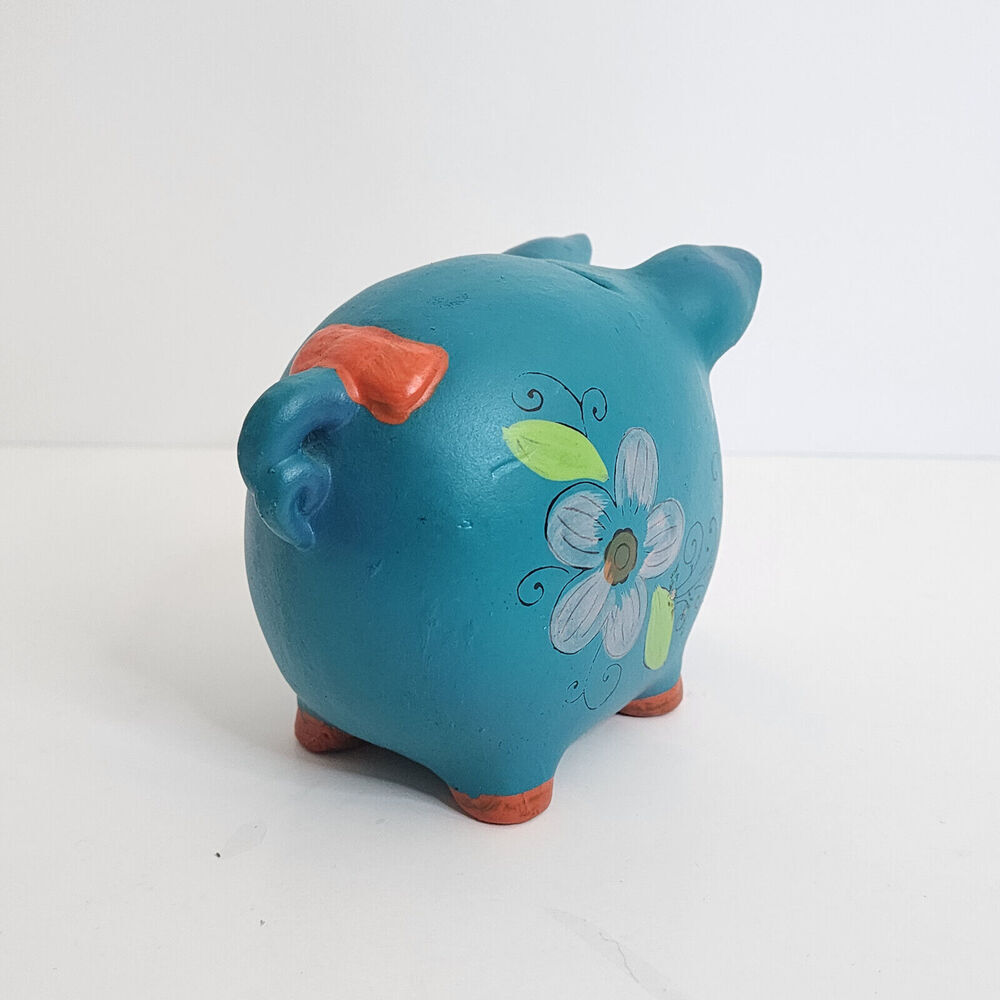 Vintage NAPCOWARE Ceramic Coin Piggy Bank w Flowers M-7139 - Picture 4 of 8